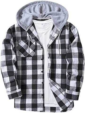 JACKETOWN Hooded Flannel Shirt for Shirts Long Sleeve Jacket