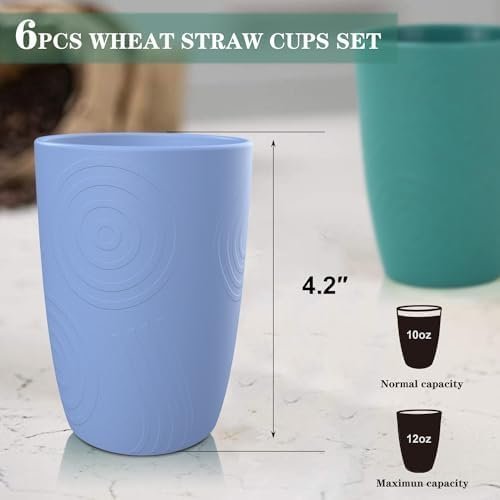 Homienly Drinking Glasses Premium Wheat Straw Unbreakable Cups - Image 2