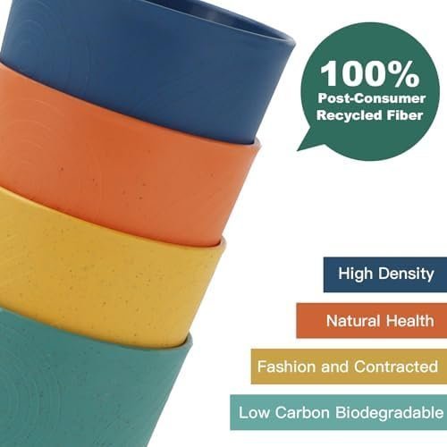 Homienly Drinking Glasses Premium Wheat Straw Unbreakable Cups - Image 4