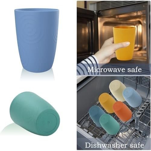 Homienly Drinking Glasses Premium Wheat Straw Unbreakable Cups - Image 6